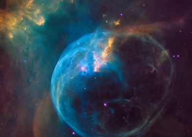 Blue nebula abstract space