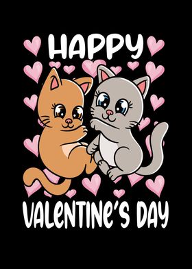 Valentines Day Couple Cats