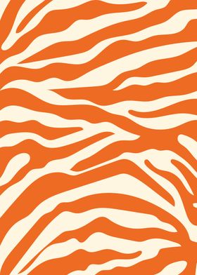 Retro Orange Zebra Stripes