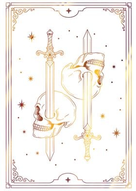 Tarot Sword through skull