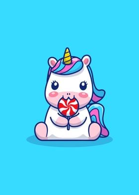 Cute Unicorn Eating