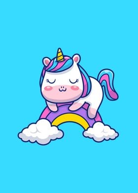 Cute Unicorn Sleeping