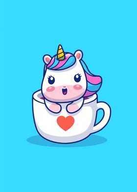 Cute Unicorn In Cup