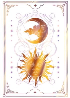 Tarot Moon and sun