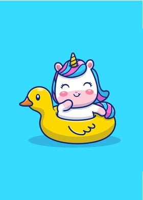 Cute Unicorn Floating