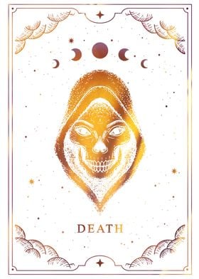 Tarot Death with moon