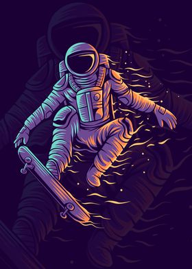 Skateboard Astronaut