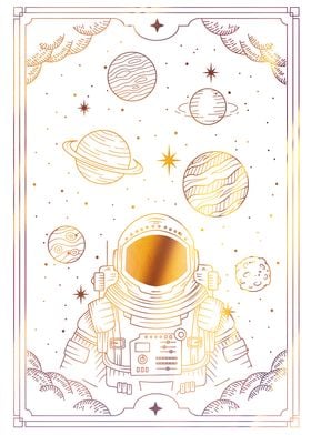 Tarot spaceman in space