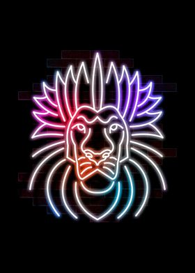 lion neon art