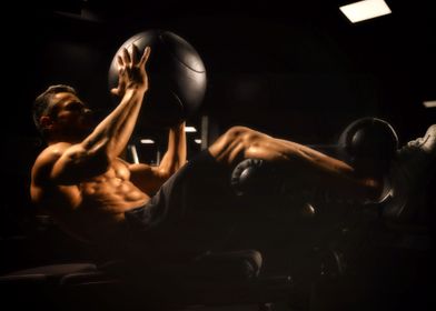 Athletic man in gym