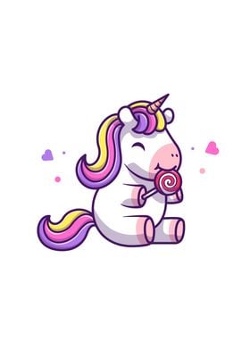 Cute Unicorn Eating