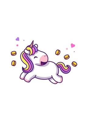 Cute Unicorn With Coin