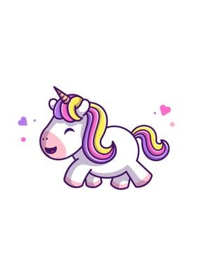 Cute Unicorn Walking