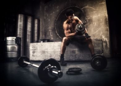 Athletic man in gym