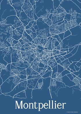 Montpellier Blue Map