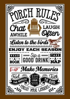 Porch Rules invert color