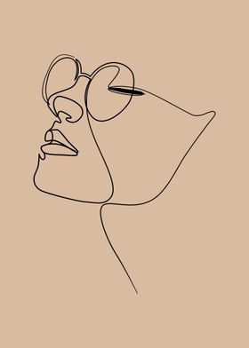 One Line Art Glasses