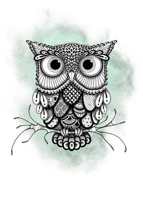 Zentangle Big eyed Owl