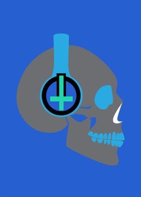 Skull icon with headphones