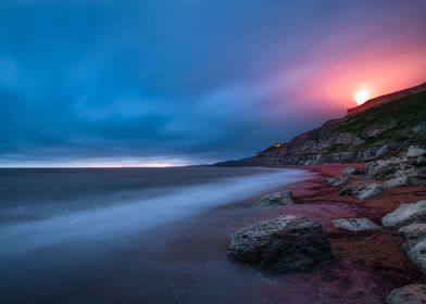 Red secluded beach