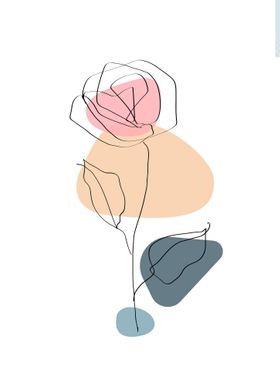 Aesthetic flower line art