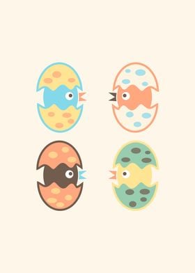 Cute hatched birds