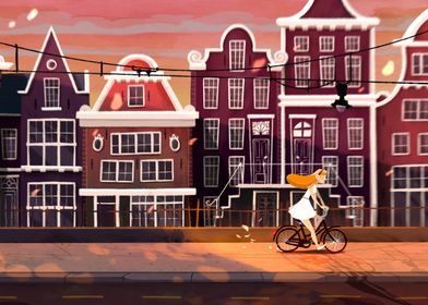 Amsterdam Travel Poster