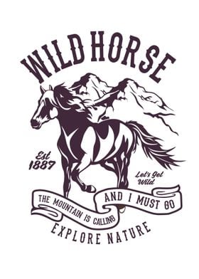 Wild Horse Retro Poster