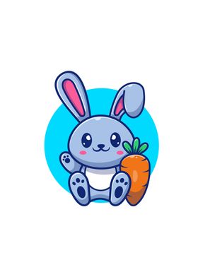 Cute Rabbit With Carrot