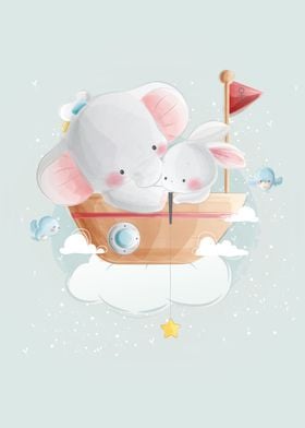 Little Elephant And Bunny