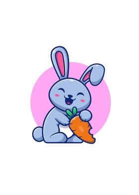 Cute Rabbit With Carrot