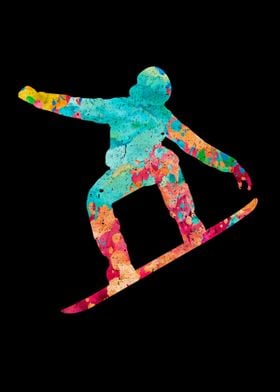 Snowboarder In Action  