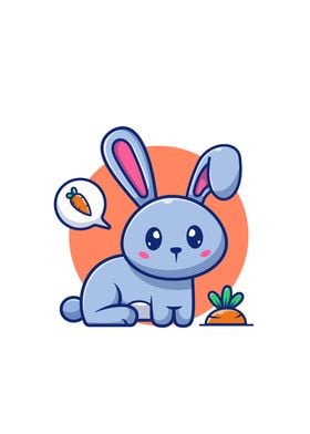 Cute Rabbit With Carrot