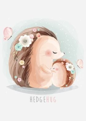 Mommy And Baby Hedgehog