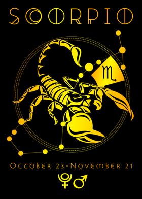 Scorpio Classy Gold Vector