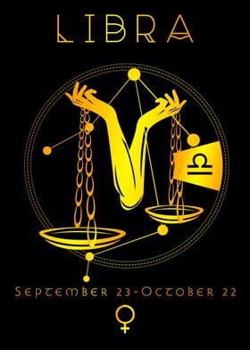 Libra Classy Gold Vector