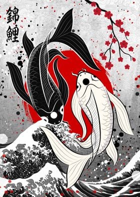 koi fish art wallpaper
