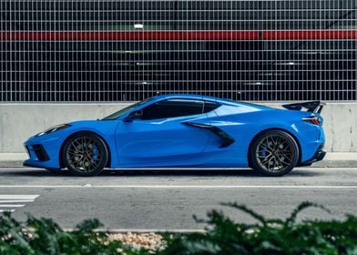 Blue Chevy C8 Corvette