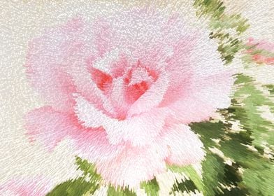 Vintage pink rose pixels 