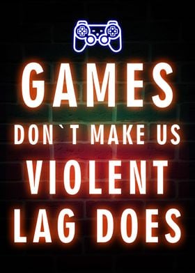 Gaming Neon Quote Art