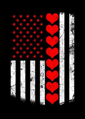 American Flag Hearts