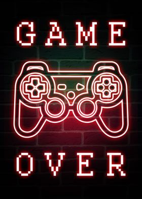 Game Over Neon Quote