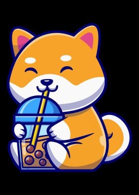 Shiba Inu Boba Tea Anime K