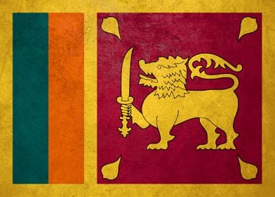 Flag of Sri Lanka on Wall