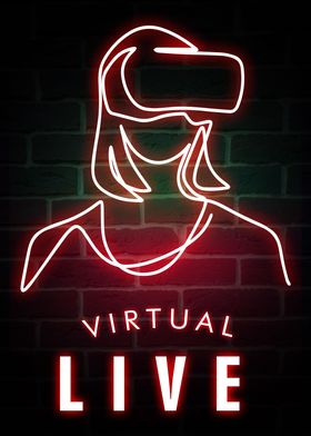 Virtual Live Neon Poster