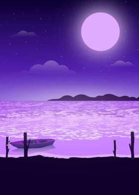 Dreamy full moon Landscape