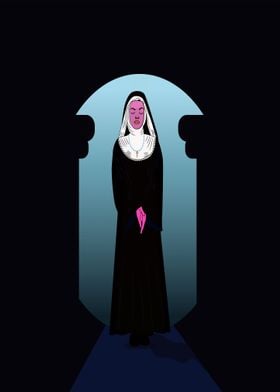 Beautiful nun praying 