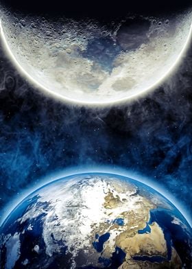 Earth and Moon Space
