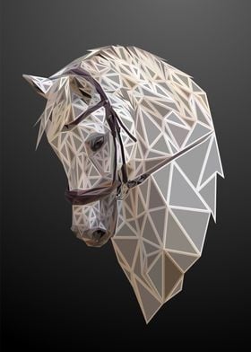 Horse Engraved Low Poly