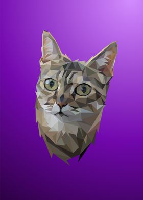 Cat Low Poly Portrait